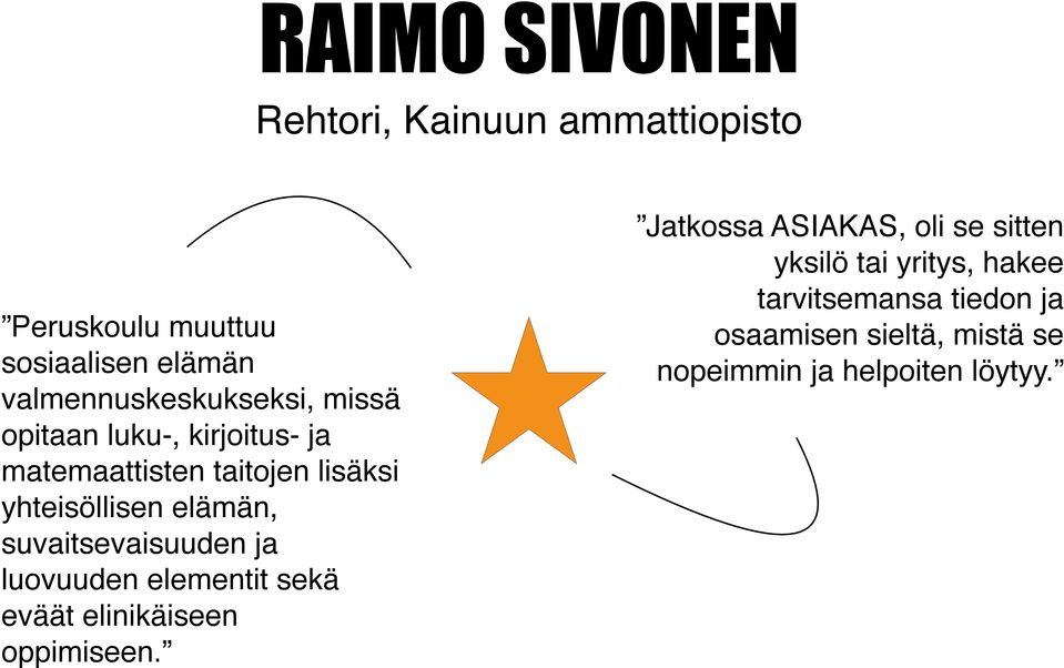 elämän, suvaitsevaisuuden ja luovuuden elementit sekä eväät elinikäiseen oppimiseen.
