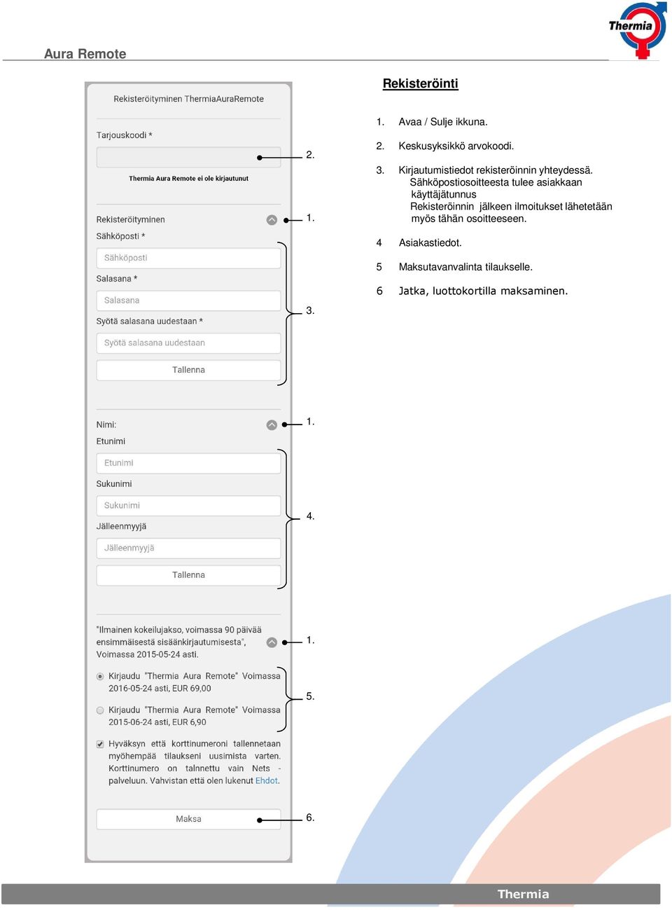 Sähköpostiosoitteesta tulee asiakkaan käyttäjätunnus Rekisteröinnin jälkeen