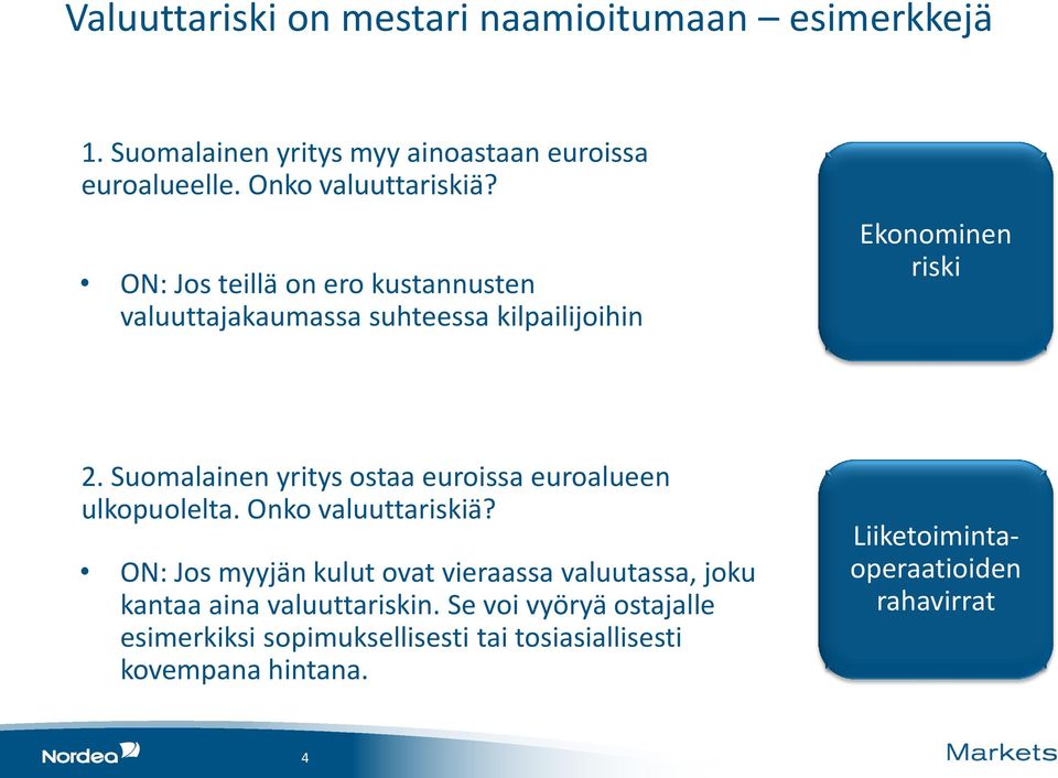 Suomalainen yritys ostaa euroissa euroalueen ulkopuolelta. Onko valuuttariskiä?