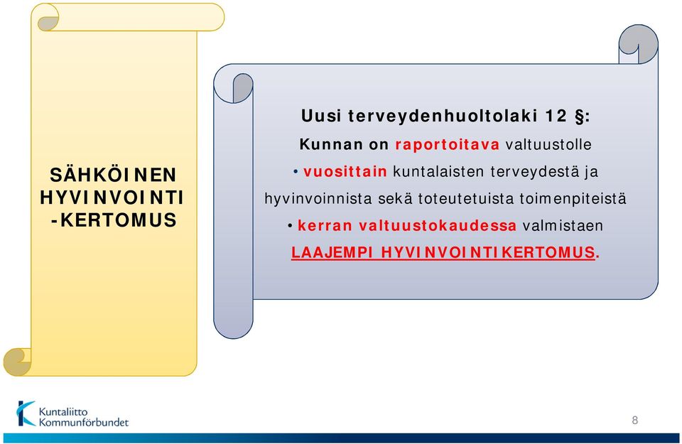 terveydestä ja hyvinvoinnista sekä toteutetuista toimenpiteistä