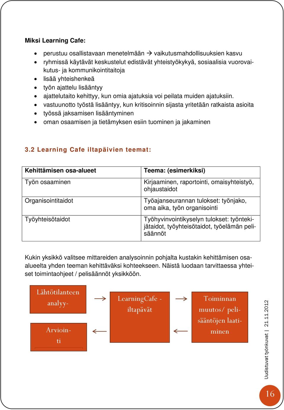 vastuunotto työstä lisääntyy, kun kritisoinnin sijasta yritetään ratkaista asioita työssä jaksamisen lisääntyminen oman osaamisen ja tietämyksen esiin tuominen ja jakaminen 3.