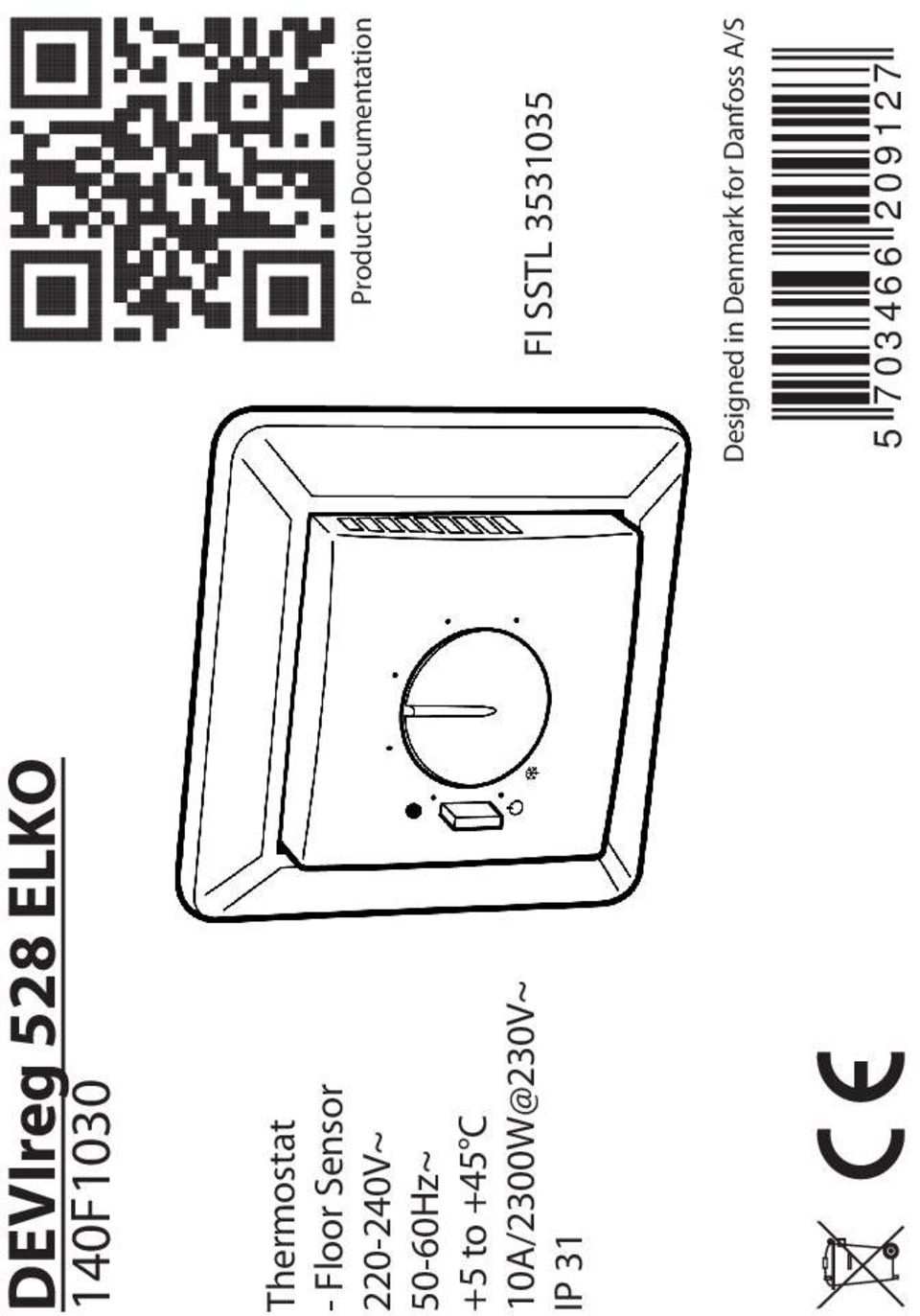 10A/2300W@230V~ IP 31 Product Documentation FI