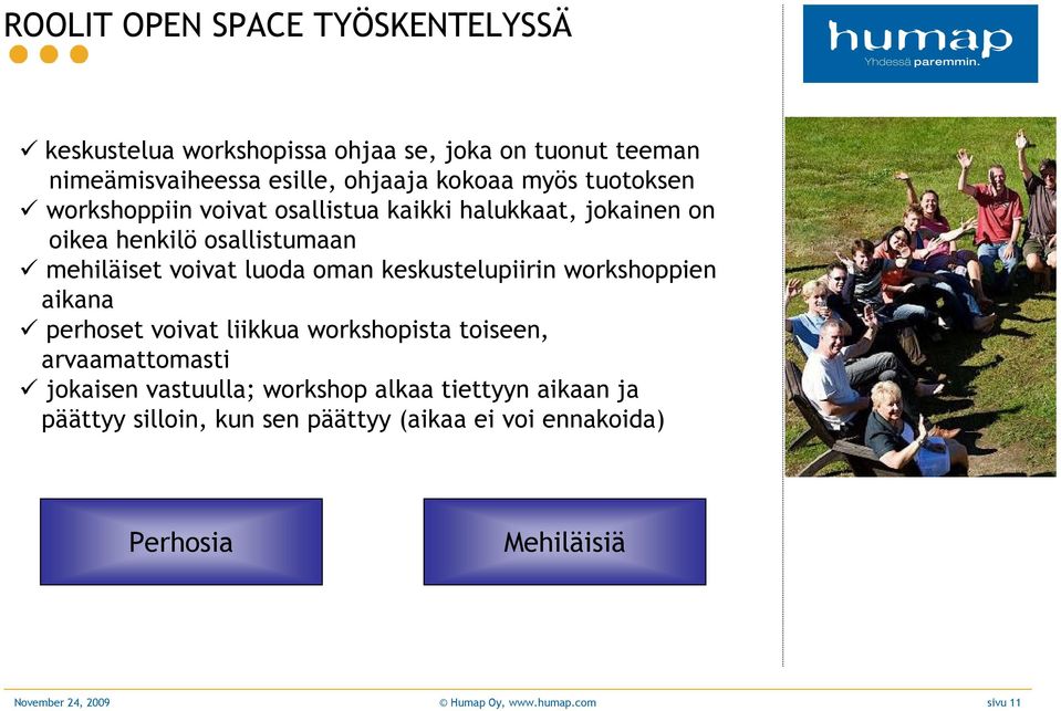 keskustelupiirin workshoppien aikana perhoset voivat liikkua workshopista toiseen, arvaamattomasti jokaisen vastuulla; workshop alkaa