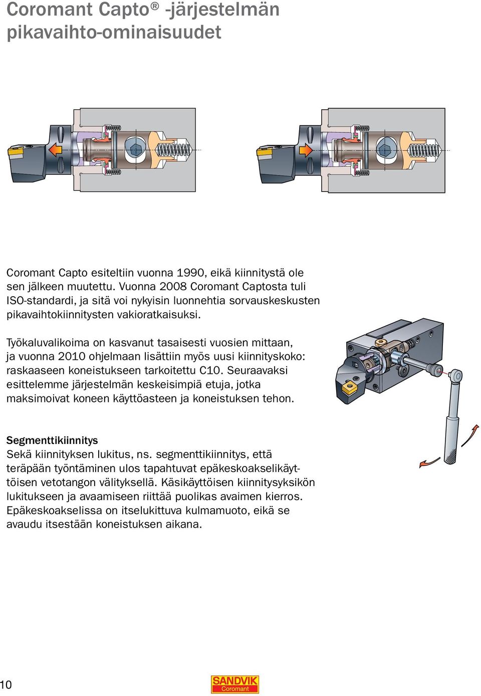 Työkaluvalikoima on kasvanut tasaisesti vuosien mittaan, ja vuonna 2010 ohjelmaan lisättiin myös uusi kiinnityskoko: raskaaseen koneistukseen tarkoitettu C10.