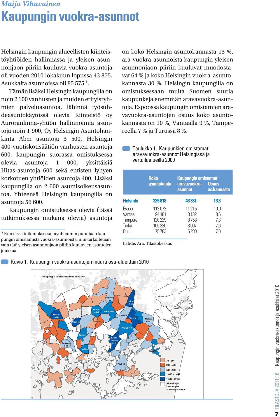 Tämän lisäksi Helsingin kaupungilla on noin 2 100 vanhusten ja muiden erityisryhmien palveluasuntoa, lähinnä työsuhdeasuntokäytössä olevia Kiinteistö oy Auroranlinna-yhtiön hallinnoimia asuntoja noin