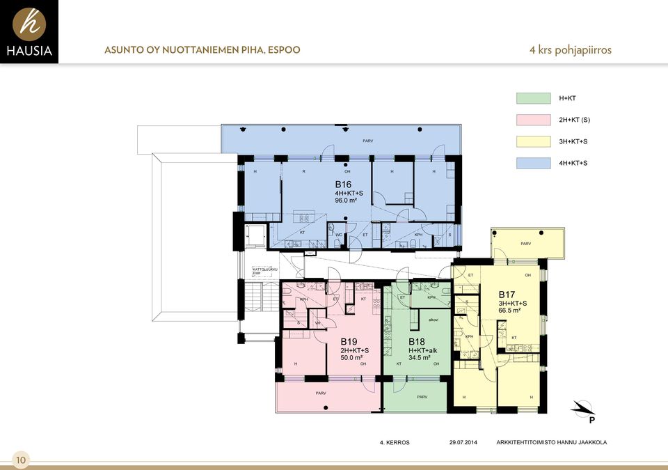 0 m² 4++ WC K KATTOLUUKKU EI60 O K K B17 3++ 66.