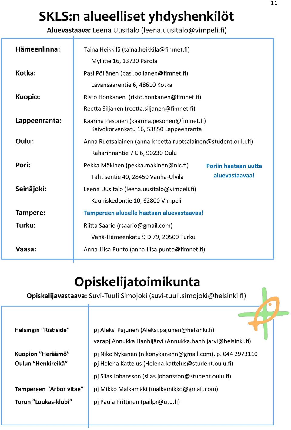 fi) Lappeenranta: Oulu: Kaarina Pesonen (kaarina.pesonen@fimnet.fi) Kaivokorvenkatu 16, 53850 Lappeenranta Anna Ruotsalainen (anna-kreetta.ruotsalainen@student.oulu.