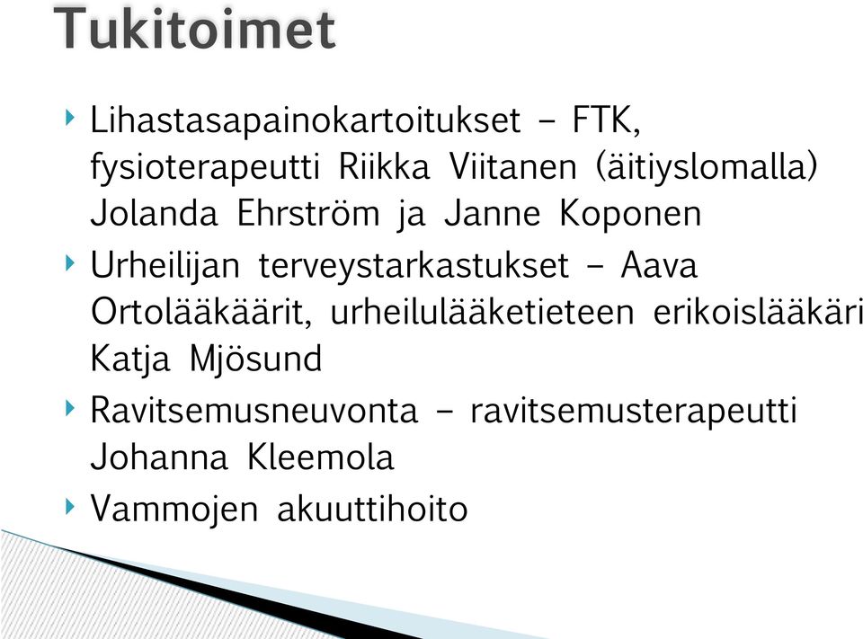 terveystarkastukset Aava Ortolääkäärit, urheilulääketieteen erikoislääkäri