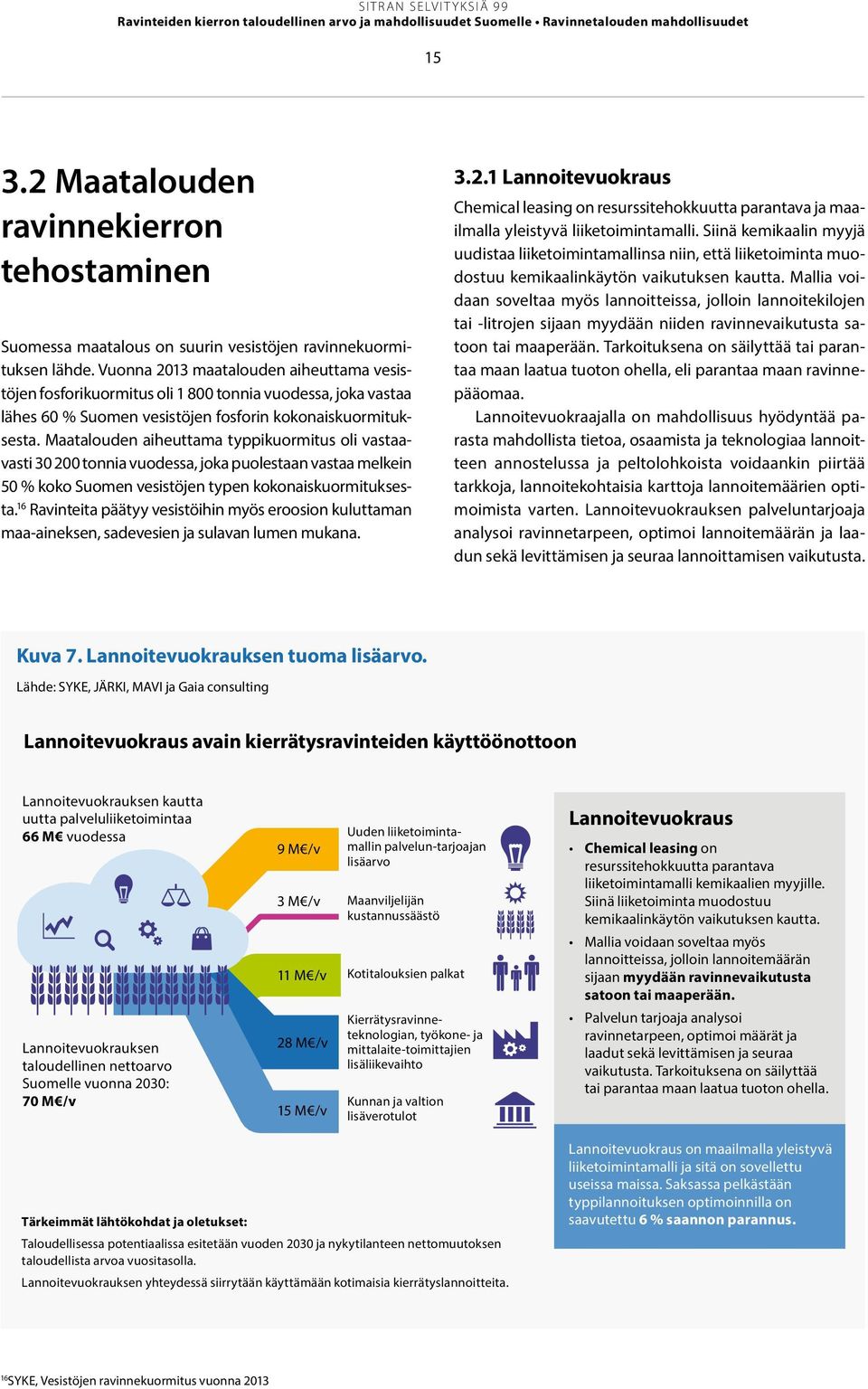 Vuonna 2013 maatalouden aiheuttama vesistöjen fosforikuormitus oli 1 800 tonnia vuodessa, joka vastaa lähes 60 % Suomen vesistöjen fosforin kokonaiskuormituksesta.