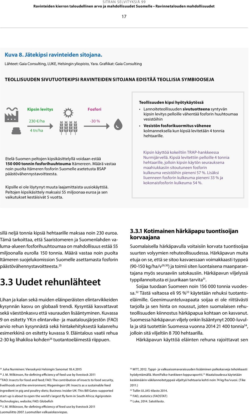 Lannoiteteollisuuden sivutuotteena syntyvän kipsin levitys pelloille vähentää fosforin huuhtoumaa vesistöihin Vesistön fosforikuormitus vähenee kolmanneksella kun kipsiä levitetään 4 tonnia