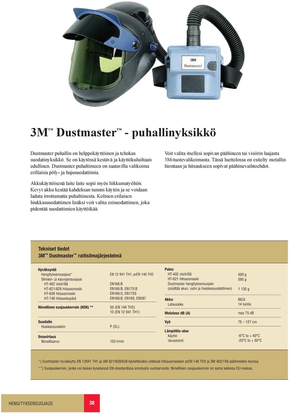 Tässä luettelossa on esitelty metallin hiontaan ja hitsaukseen sopivat päähinevaihtoehdot. Akkukäyttöisenä laite laite sopii myös liikkumatyöhön.