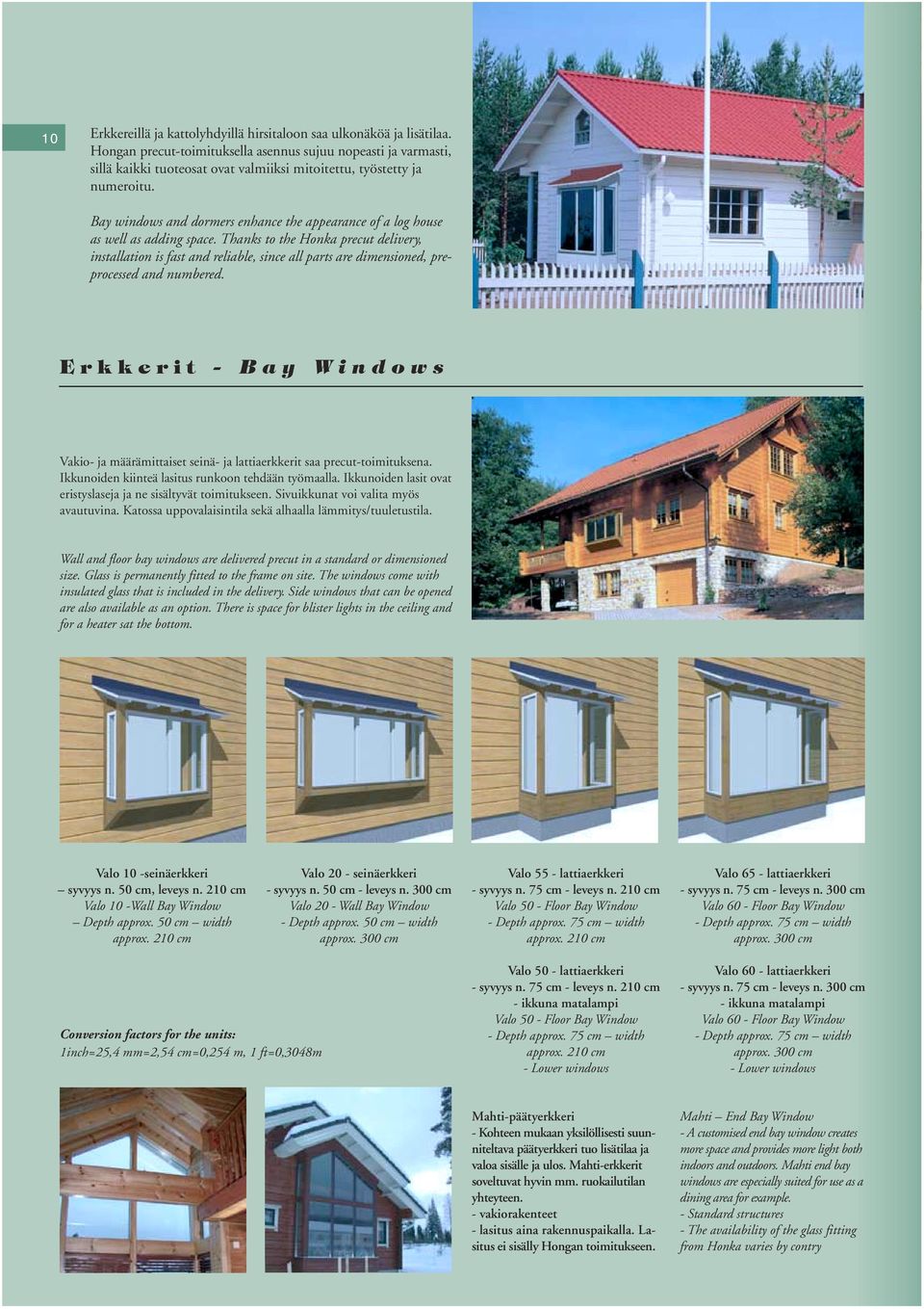 Bay windows and dormers enhance the appearance of a log house as well as adding space.