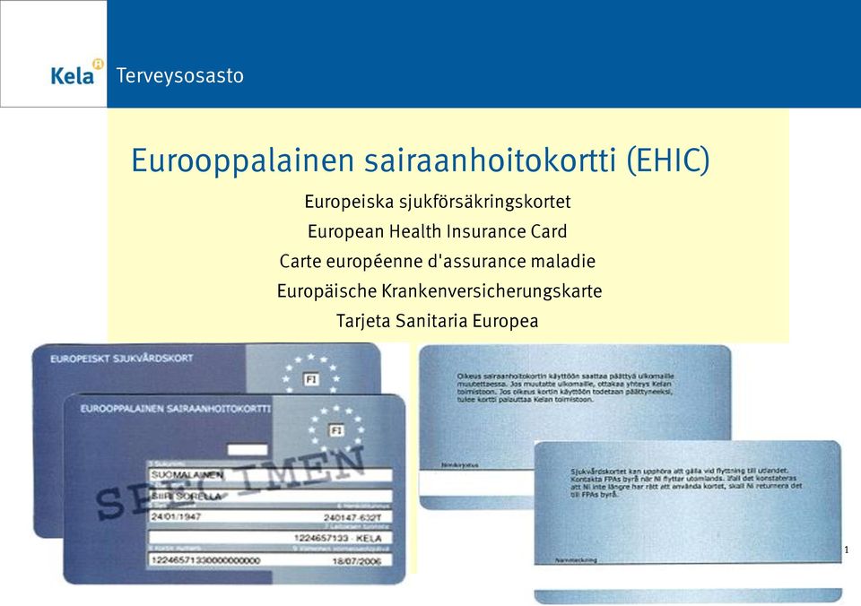 Card Carte européenne d'assurance maladie