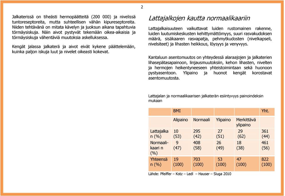 Kengät jalassa jalkaterä ja aivot eivät kykene päättelemään, kuinka paljon iskuja luut ja nivelet oikeasti kokevat.