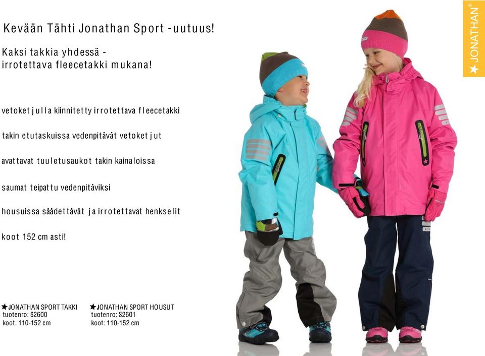 tavat tuu l etusauko t takin kaina loissa saumat teipat tu vedenpitäviksi housuissa säädet tävät j a ir ro