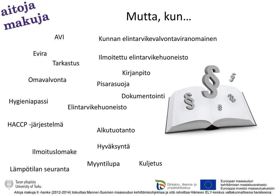 Ilmoituslomake Lämpötilan seuranta Alkutuotanto Hyväksyntä Myyntilupa Kuljetus Aitoja makuja II -hanke