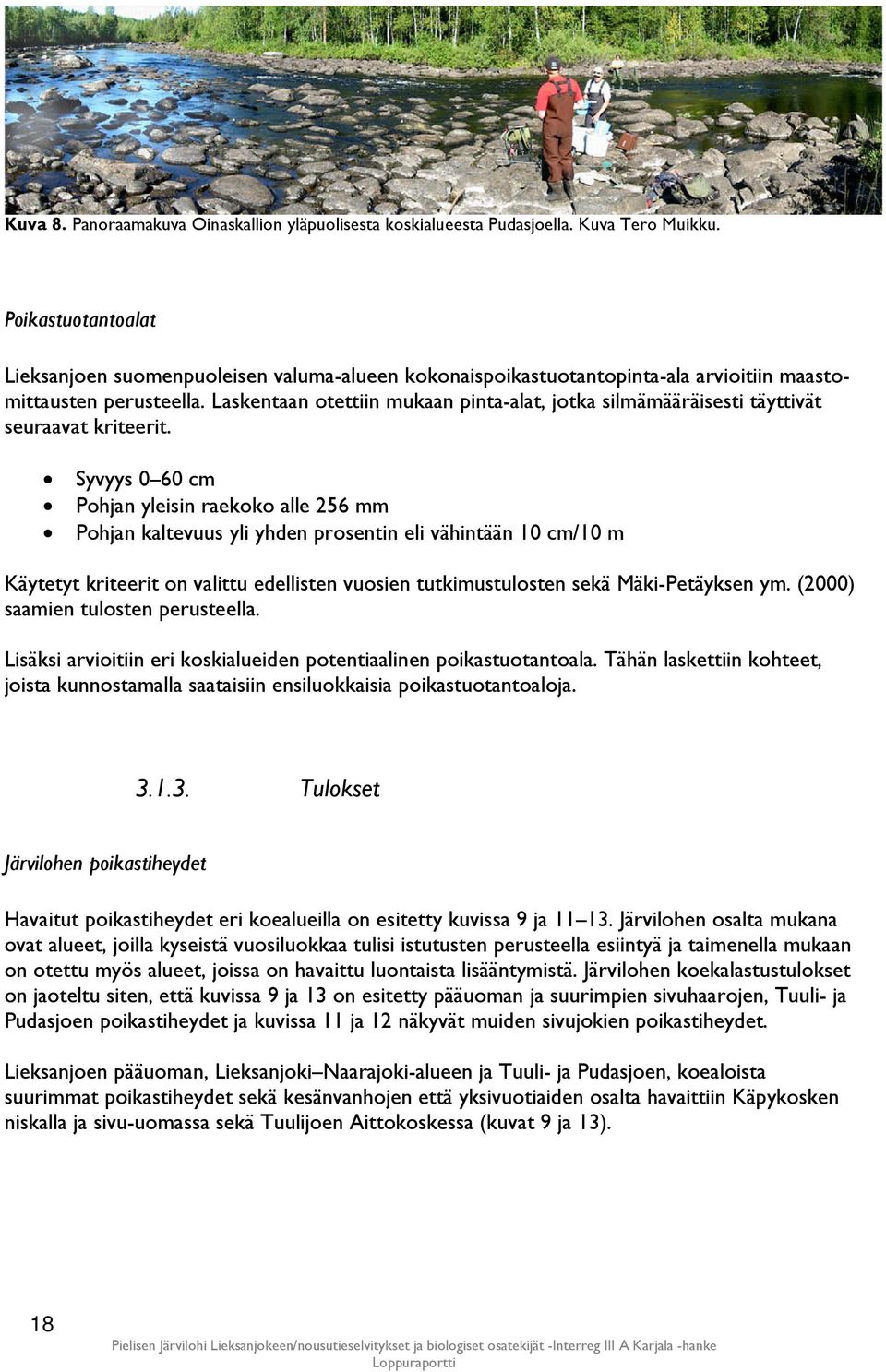 Laskentaan otettiin mukaan pinta-alat, jotka silmämääräisesti täyttivät seuraavat kriteerit.