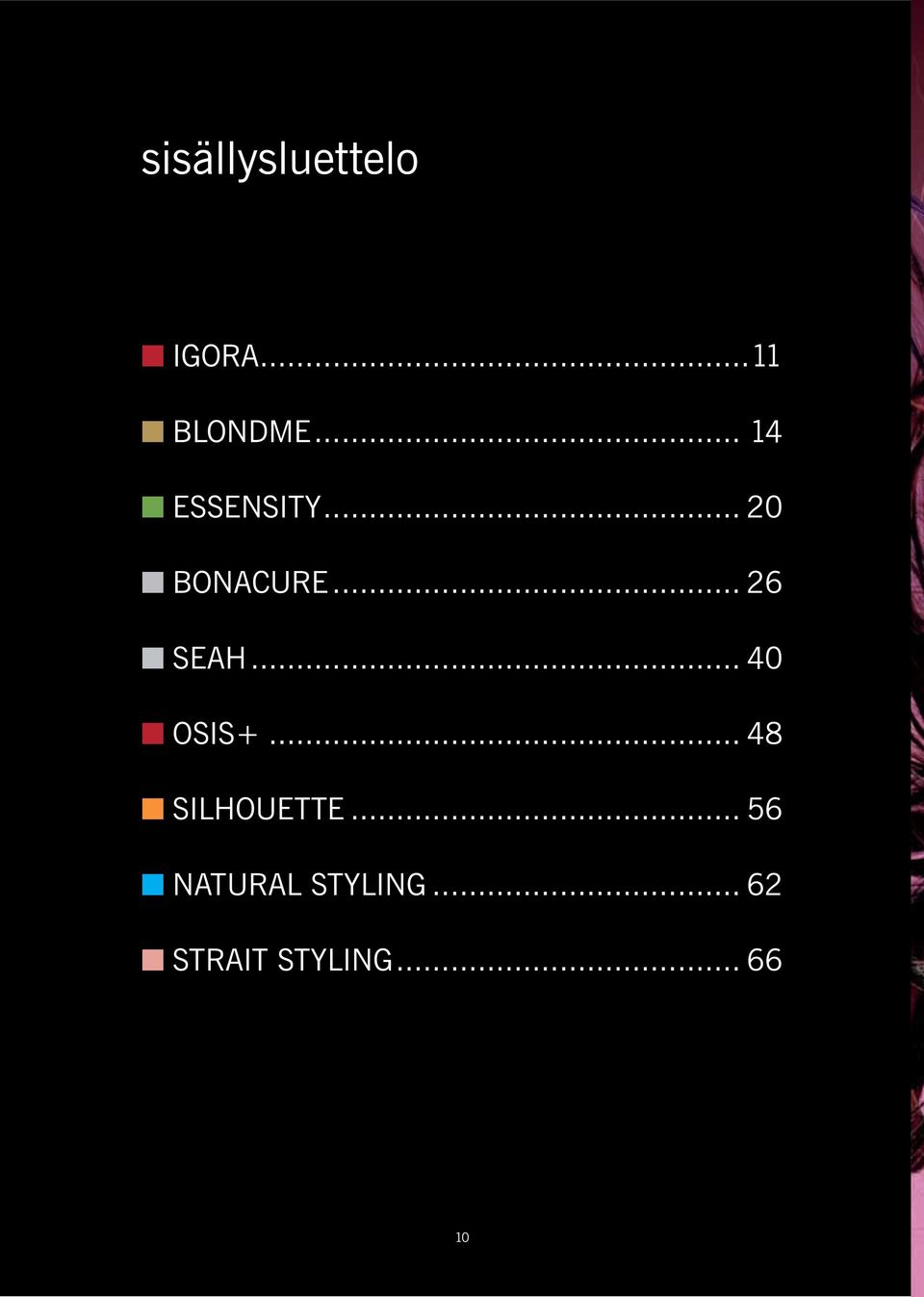 .. 40 OSIS+... 48 SILHOUETTE.