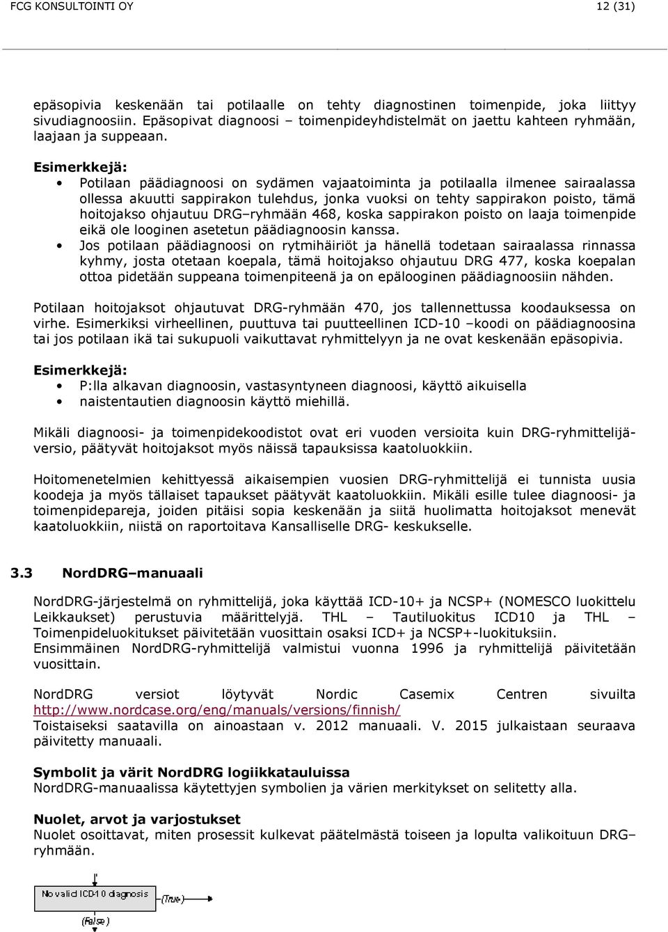 Esimerkkejä: Potilaan päädiagnoosi on sydämen vajaatoiminta ja potilaalla ilmenee sairaalassa ollessa akuutti sappirakon tulehdus, jonka vuoksi on tehty sappirakon poisto, tämä hoitojakso ohjautuu