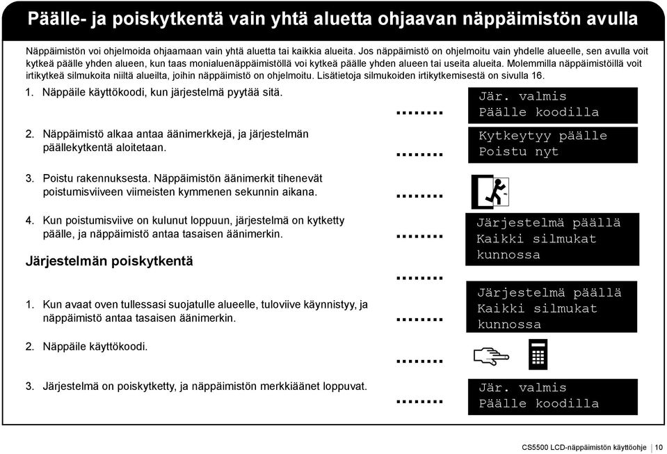 Molemmilla näppäimistöillä voit irtikytkeä silmukoita niiltä alueilta, joihin näppäimistö on ohjelmoitu. Lisätietoja silmukoiden irtikytkemisestä on sivulla 16