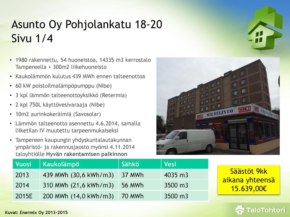 2014, samalla liiketilan IV muutettu tarpeenmukaiseksi Tampereen kaupungin yhdyskuntalautakunnan ympäristö- ja rakennusjaosto myönsi 4.11.