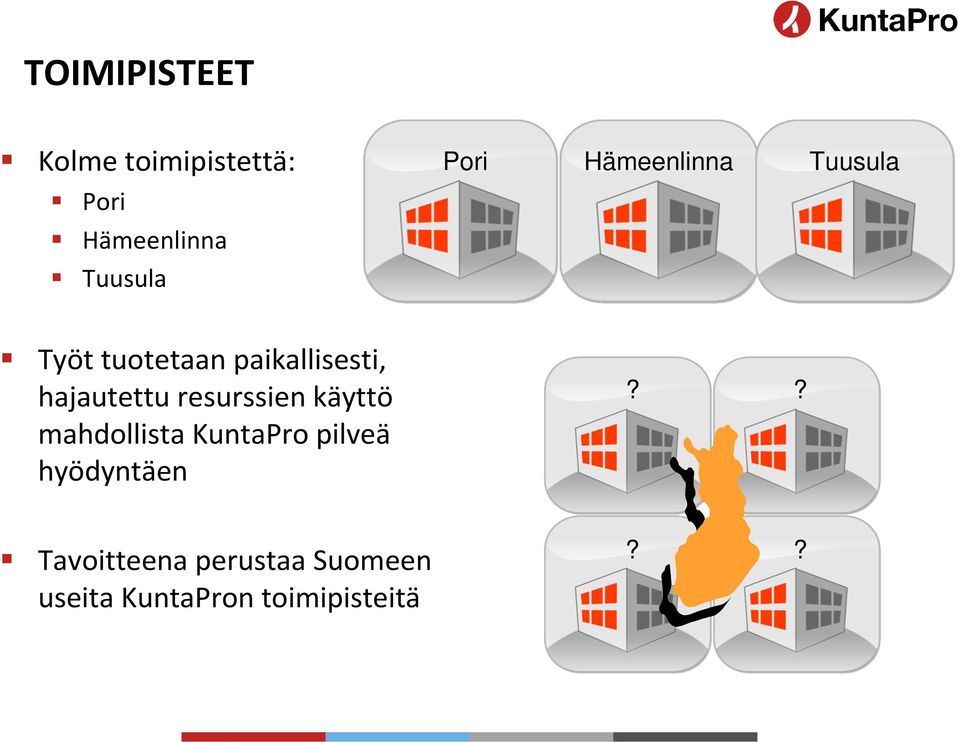 hajautettu resurssien käyttö mahdollista KuntaPro pilveä