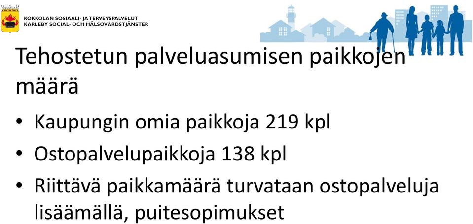 Ostopalvelupaikkoja 138 kpl Riittävä