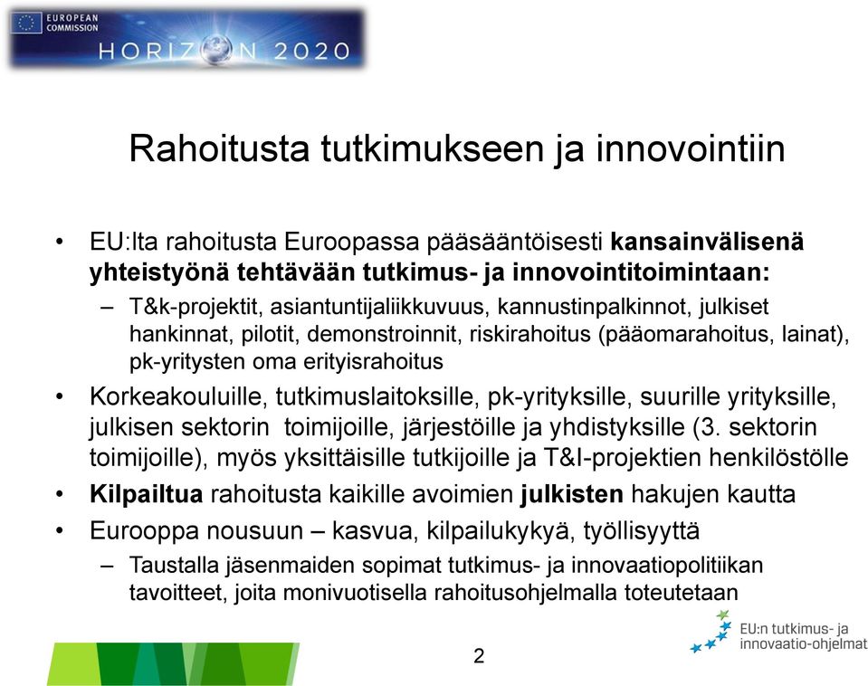 suurille yrityksille, julkisen sektorin toimijoille, järjestöille ja yhdistyksille (3.