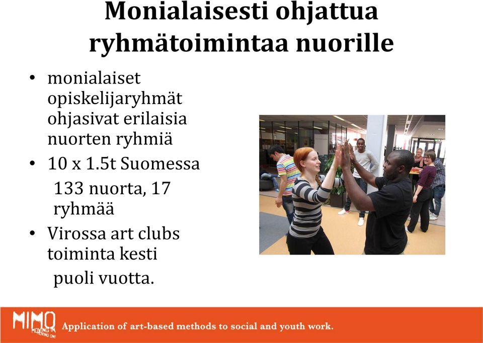 nuorten ryhmiä 10 x 1.