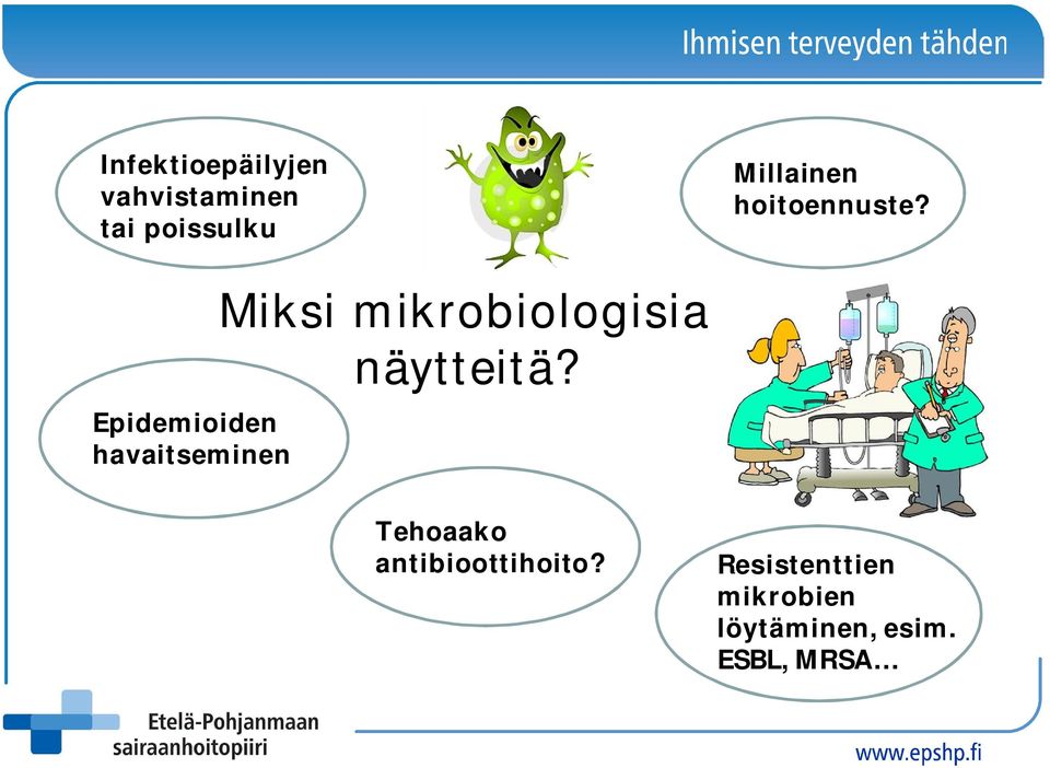 Epidemioiden havaitseminen Miksi mikrobiologisia