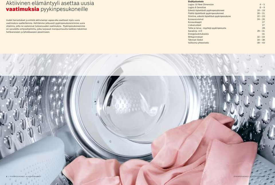Pyykinpesukoneemme on varustettu erityisohjemia, jotka tarjoavat monipuoisuutta kaikkien tekstiiien heävaraiseen ja tehokkaaseen pesemiseen.