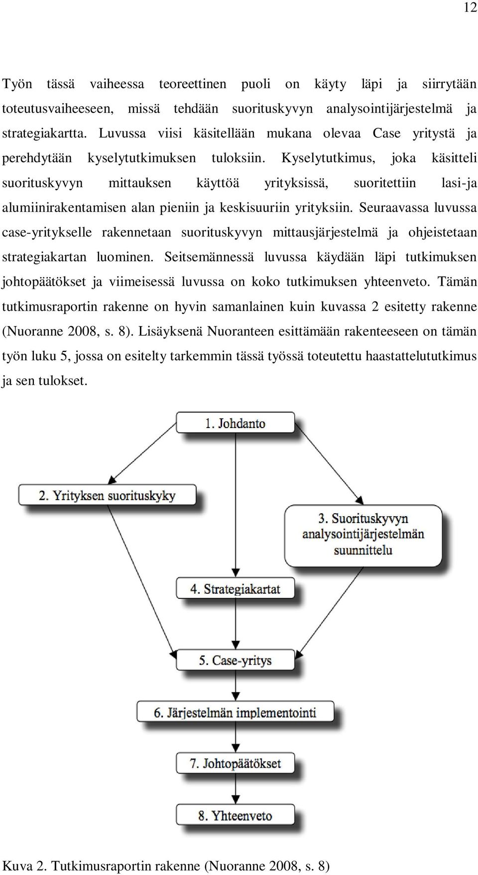 Kyselytutkimus, joka käsitteli suorituskyvyn mittauksen käyttöä yrityksissä, suoritettiin lasi-ja alumiinirakentamisen alan pieniin ja keskisuuriin yrityksiin.