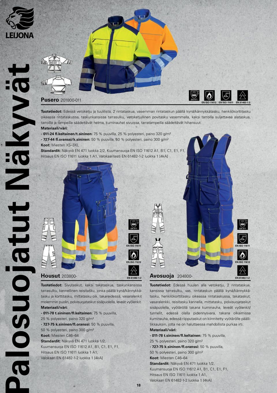 hihansuut. Materiaali/väri: - 011-4 fl.keltainen/t.sininen: 75 % puuvilla, 5 % polyesteri, paino 30 g/m² - 77-44 fl.oranssi/k.