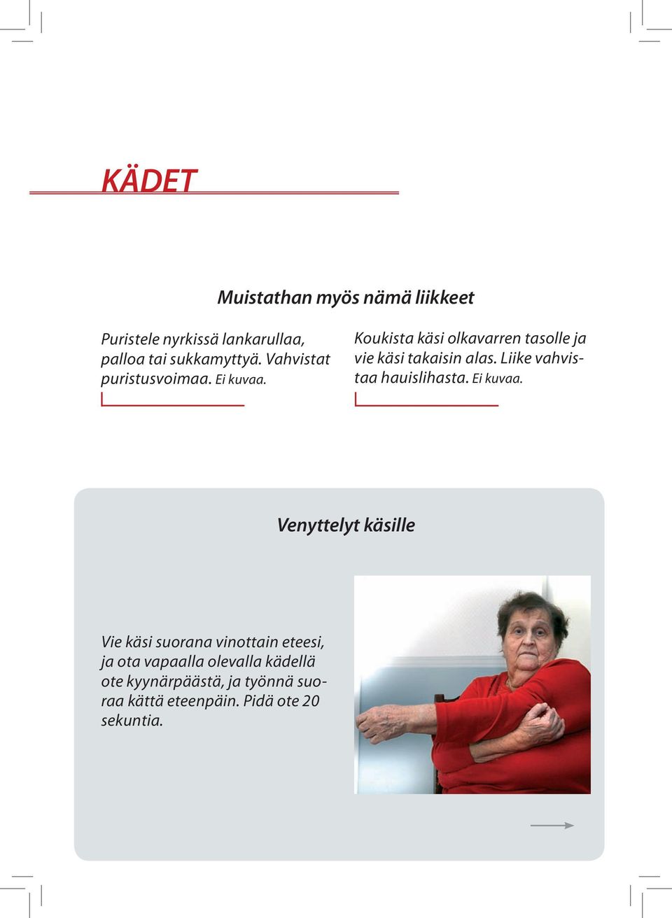 Liike vahvistaa hauislihasta. Ei kuvaa.