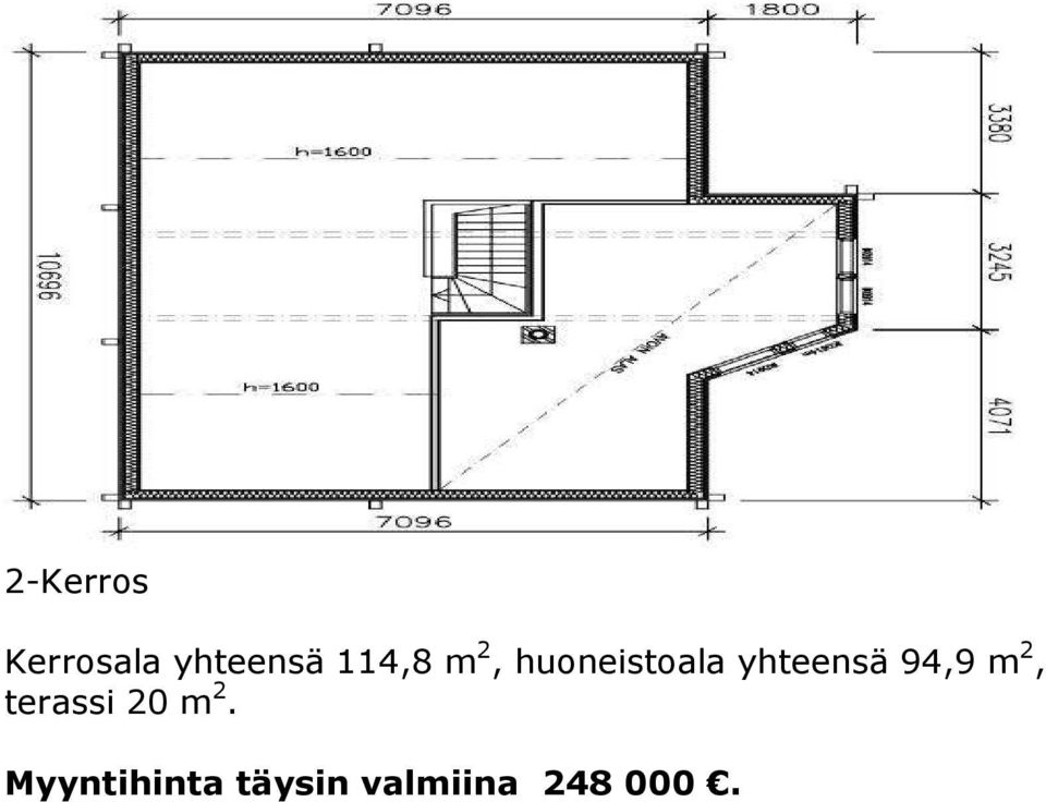 yhteensä 94,9 m 2, terassi 20