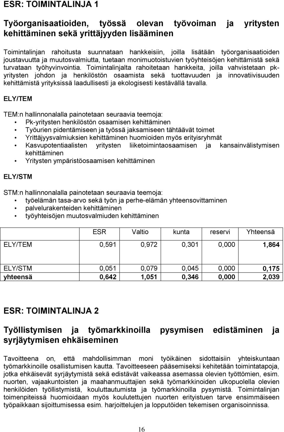 Toimintalinjalta rahoitetaan hankkeita, joilla vahvistetaan pkyritysten johdon ja henkilöstön osaamista sekä tuottavuuden ja innovatiivisuuden kehittämistä yrityksissä laadullisesti ja ekologisesti
