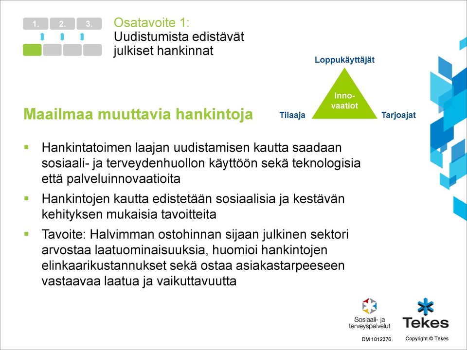 Hankintatoimen laajan uudistamisen kautta saadaan sosiaali- ja terveydenhuollon käyttöön sekä teknologisia että palveluinnovaatioita