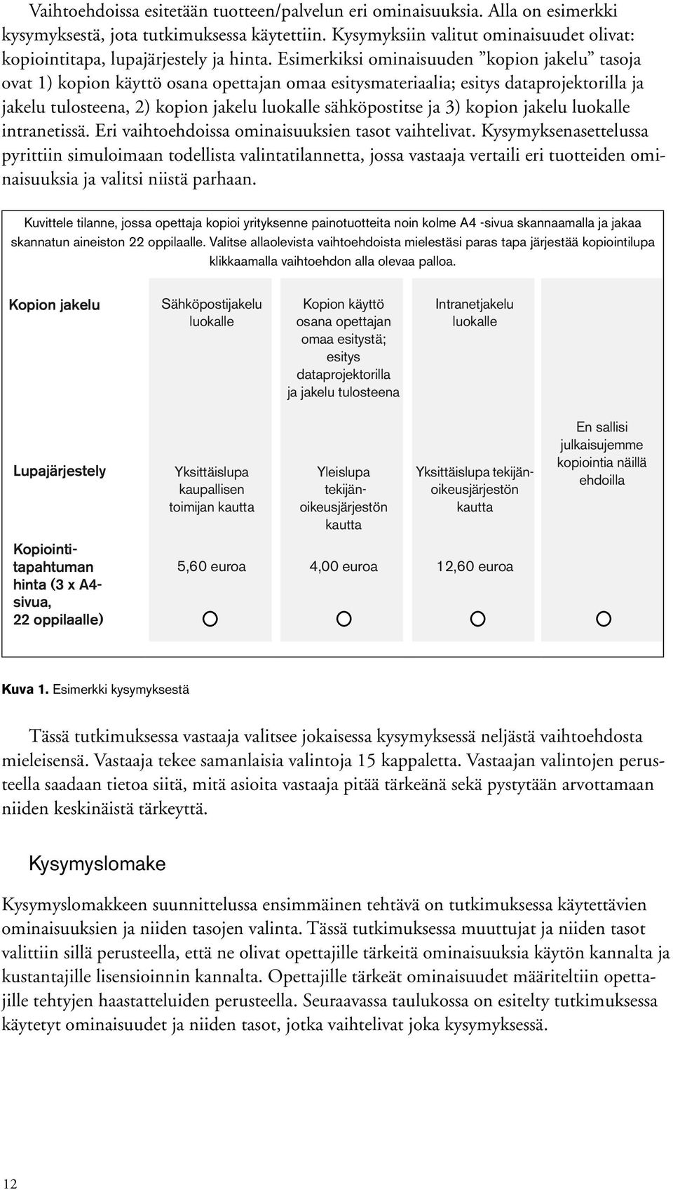 Esimerkiksi ominaisuuden kopion jakelu tasoja ovat 1) kopion käyttö osana opettajan omaa esitysmateriaalia; esitys dataprojektorilla ja jakelu tulosteena, 2) kopion jakelu luokalle sähköpostitse ja