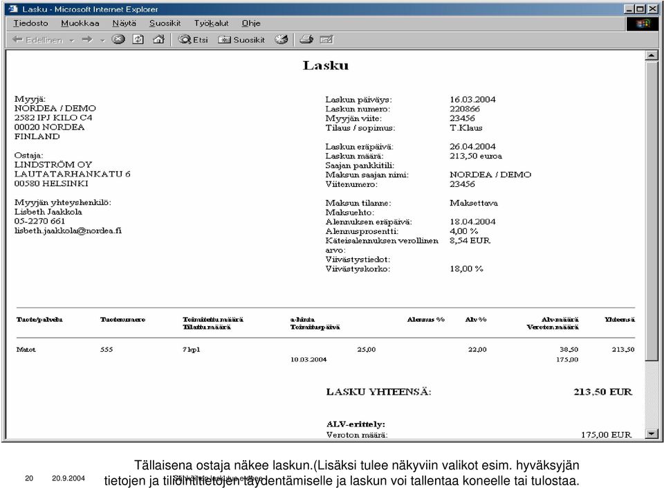 hyväksyjän tietojen ja tiliöintitietojen