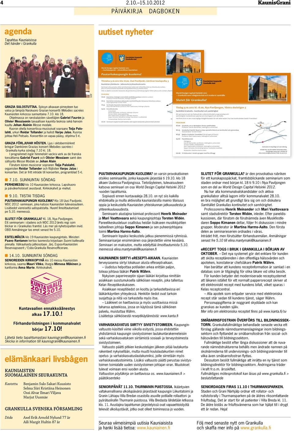 Grazia sulostuttaa. Syksyn alkavaan pimeyteen tuo valoa ja lämpöä Naiskuoro Grazian konsertti Mélodies sacrées Kauniaisten kirkossa sunnuntaina 7.10. klo 18.
