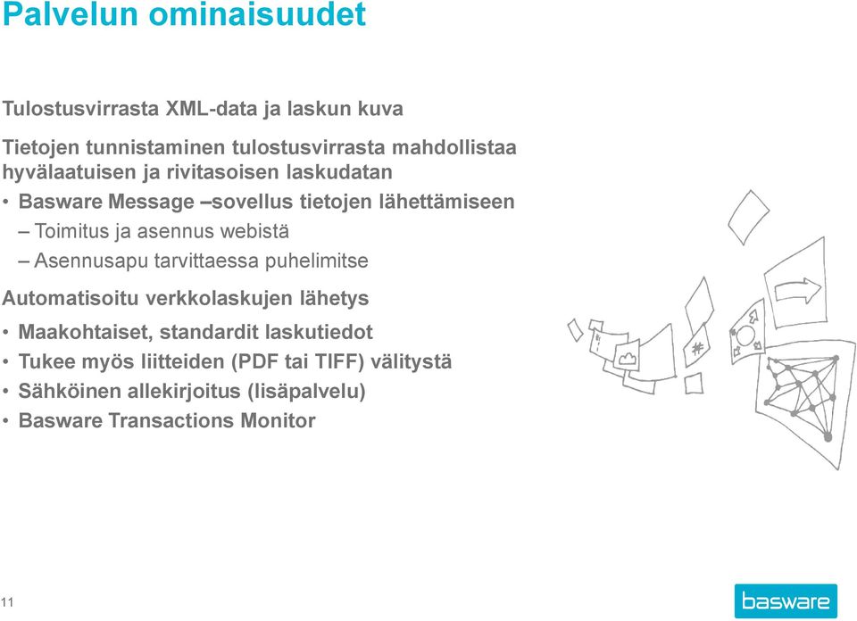 Toimitus ja asennus webistä Asennusapu tarvittaessa puhelimitse Automatisoitu verkkolaskujen lähetys