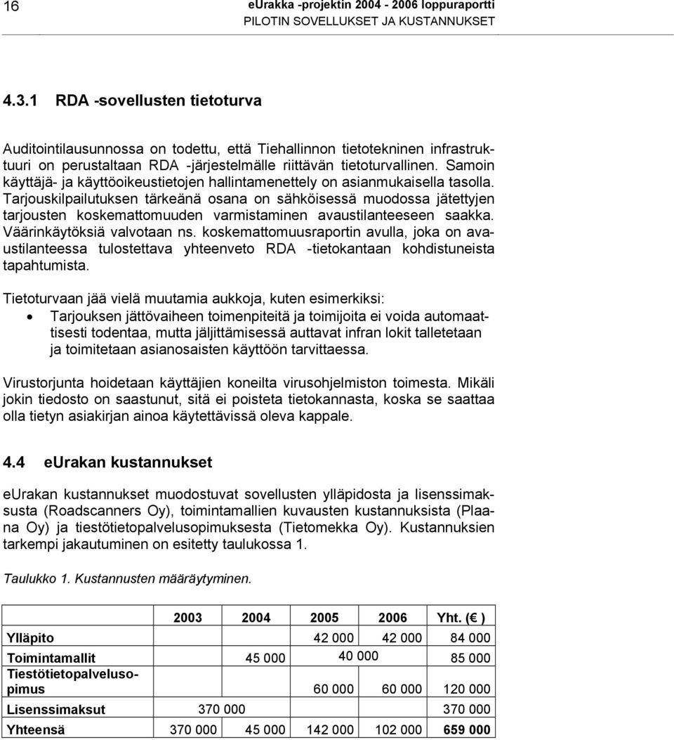 Samoin käyttäjä- ja käyttöoikeustietojen hallintamenettely on asianmukaisella tasolla.