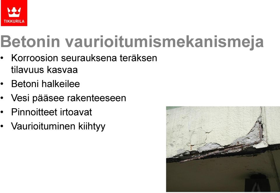 kasvaa Betoni halkeilee Vesi pääsee