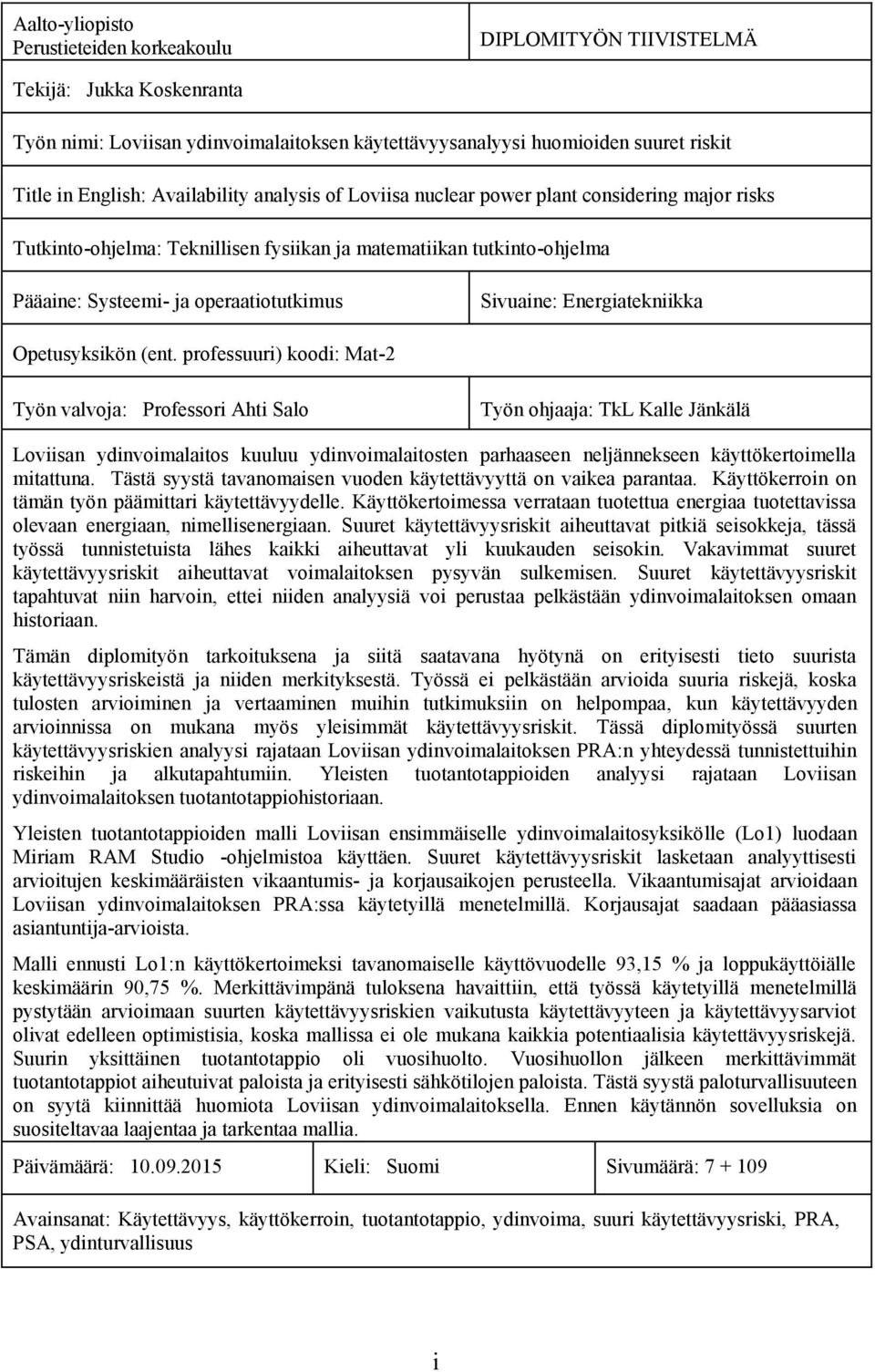 Energiatekniikka Opetusyksikön (ent.