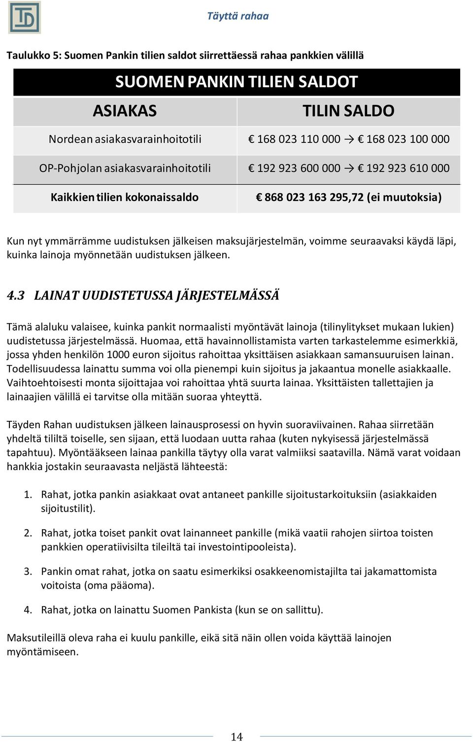 käydä läpi, kuinka lainoja myönnetään uudistuksen jälkeen. 4.