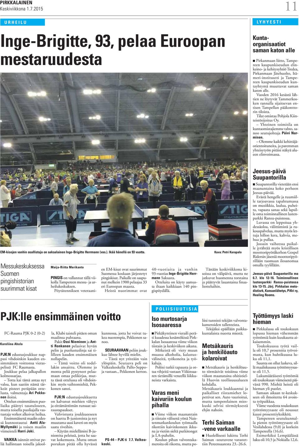 Jätehuolto, Itämeri-instituutti ja Tampereen kaupunkiseudun kuntayhtymä muuttavat saman katon alle.