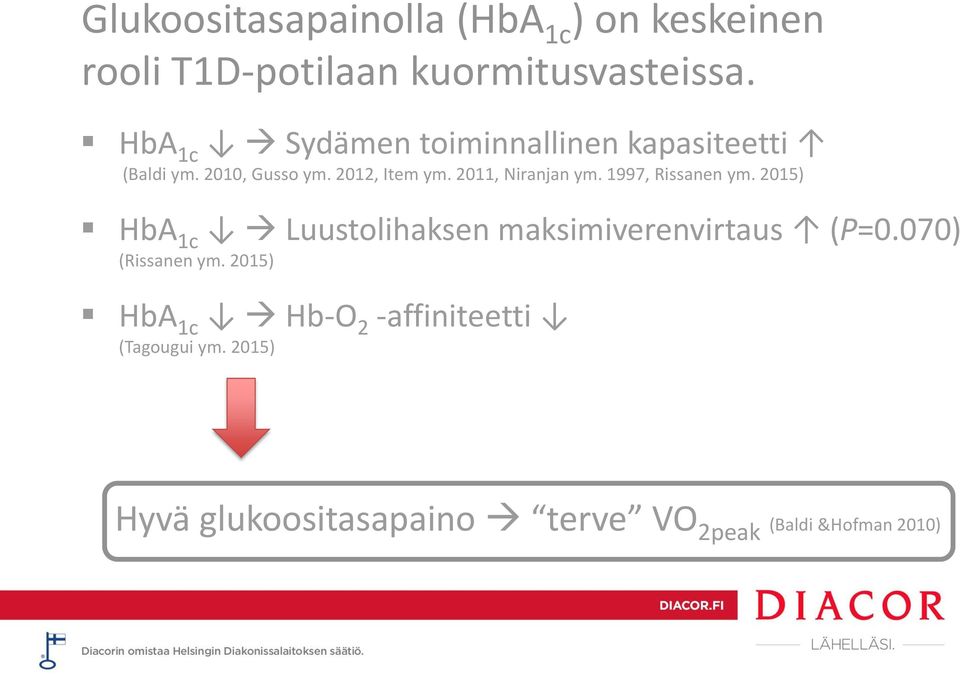 2011, Niranjan ym. 1997, Rissanen ym. 2015) HbA 1c Luustolihaksen maksimiverenvirtaus (P=0.