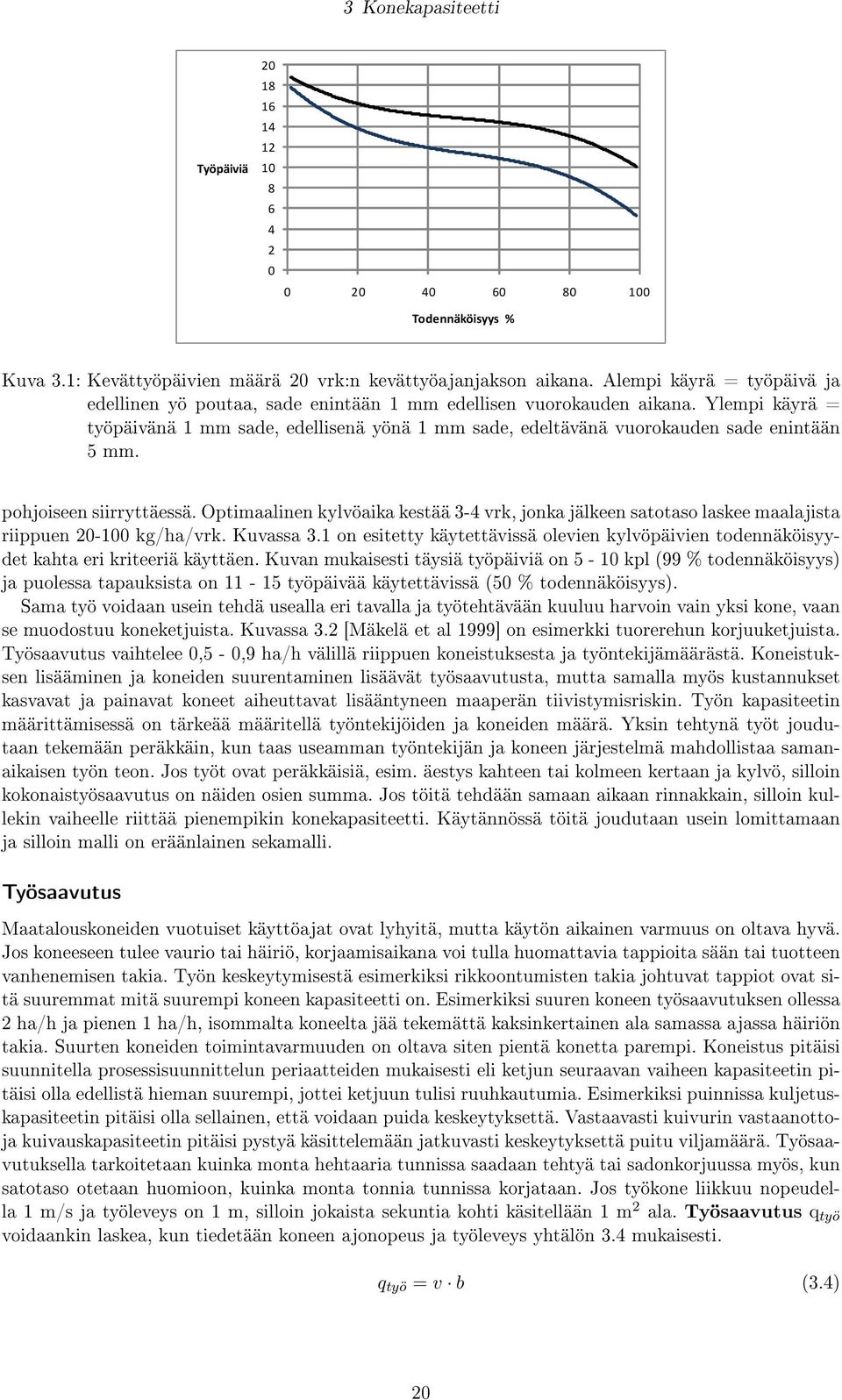 Optimaalinen kylvöaika kestää 3-4 vrk, jonka jälkeen satotaso laskee maalajista riippuen 20-100 kg/ha/vrk. Kuvassa 3.