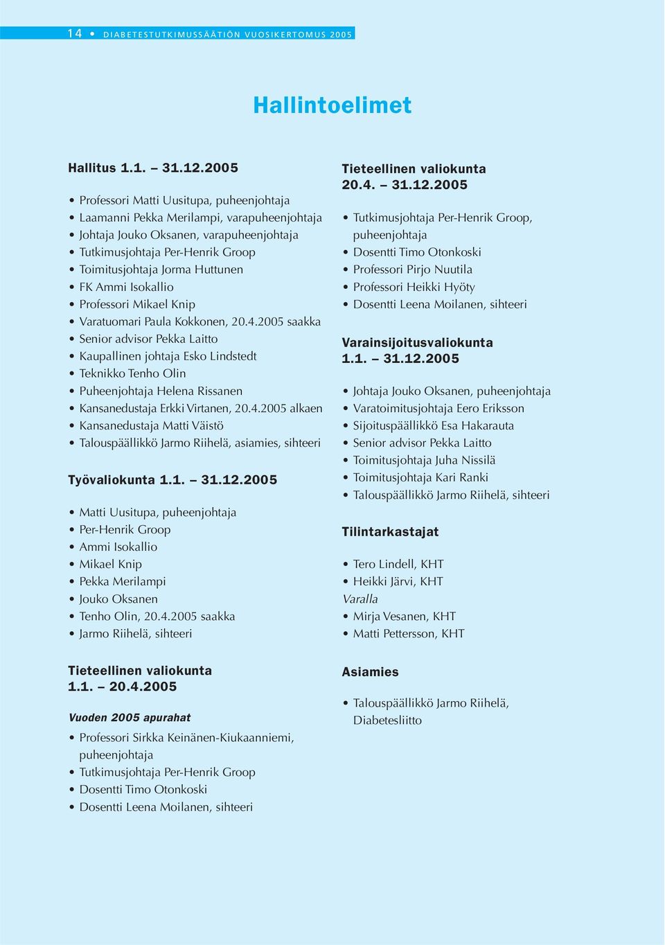 Ammi Isokallio Professori Mikael Knip Varatuomari Paula Kokkonen, 20.4.