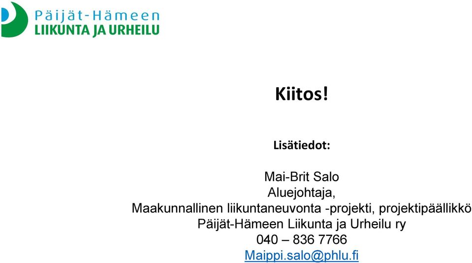 Maakunnallinen liikuntaneuvonta -projekti,